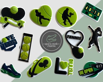 Croc Charm Pin Badge Cute Charms - Tennis Wimbledon Open Competition Ball Racket - Kids Rubber Custom SportsModeCharms