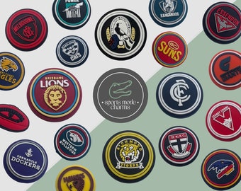 Croc Charm Pin Badge Cute Charms - Aussie Rules Football League Australia New Zealand Footy - Kids Rubber Custom SportsModeCharms