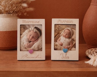 Personalized Polaroid photo magnet, magnetic wooden frame, Christmas, Grandparents' Day, wedding, godmother, teacher gift, nanny gift…