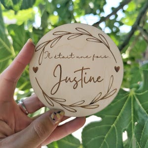 Carte annonce naissance prénom en bois, carte prénom bébé