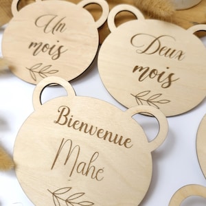 cartes étapes ourson, cartes étapes en bois, cartes naissance, cartes étapes, ourson