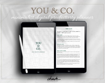 Digital Planner Hatch and Evergreen - You&Co. Undated Minimalist Six-month Productivity Planner for Personal and Professional Development