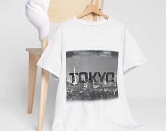 Japans streetwear-shirt | T-shirt Tokyo Skyline | Esthetisch Japans T-shirt | Japanse stadskunst | Cadeau voor mannen en vrouwen