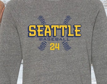 Sudadera con cordones de béisbol personalizable con tu elección de ciudad, nombre y número de mascota o equipo, color de camiseta y logotipo, desde niños pequeños hasta adultos