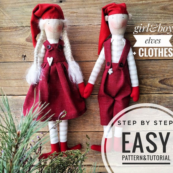 Easy Christmas Elf Pattern, Gnome in the Nordic style of Maileg insp, Santa Claus Simple Tutorial