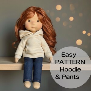Easy Hoodie and Jeans Pattern for doll - 14 inch Doll Clothes PDF