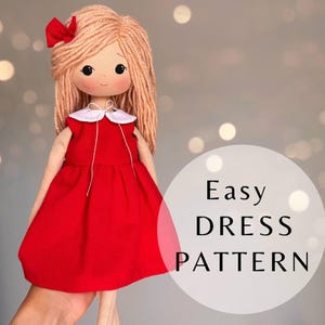 Easy Tutorial 14inch doll dress, sewing Pattern, DIY dress for doll