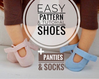 Doll Shoes and Panties easy sewing Pattern – Fits 14 Inch Dolls