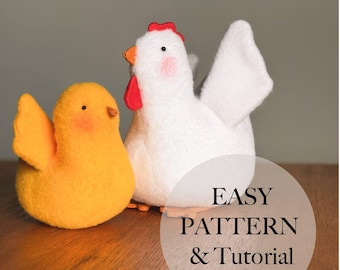 Easter Chicken and Chick Soft Toy Pattern – Beginner Plush Tutorial