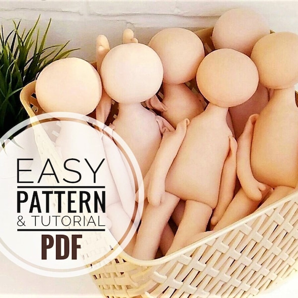 Easy Doll sewing Pattern, PDF TUTORIAL, DIY