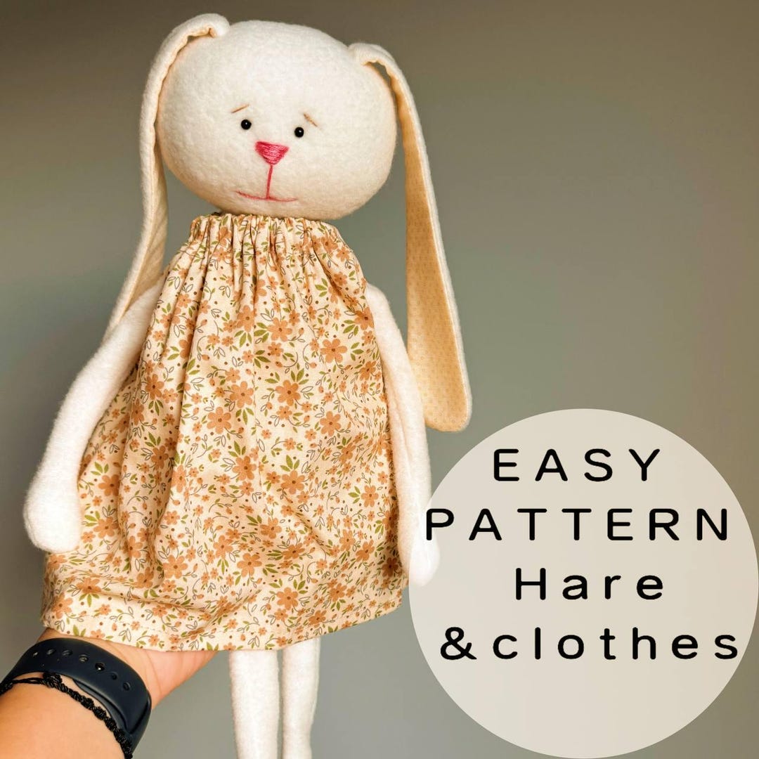 Bunny Plush Sewing Pattern – Easy Beginner Stuffed Animal Toy With ...