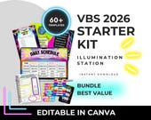 VBS 2026 Canva Bundle | Illumination Station Church Templates | Social Media, Registration, Volunteer, Schedule | Vacation Bible School Kit