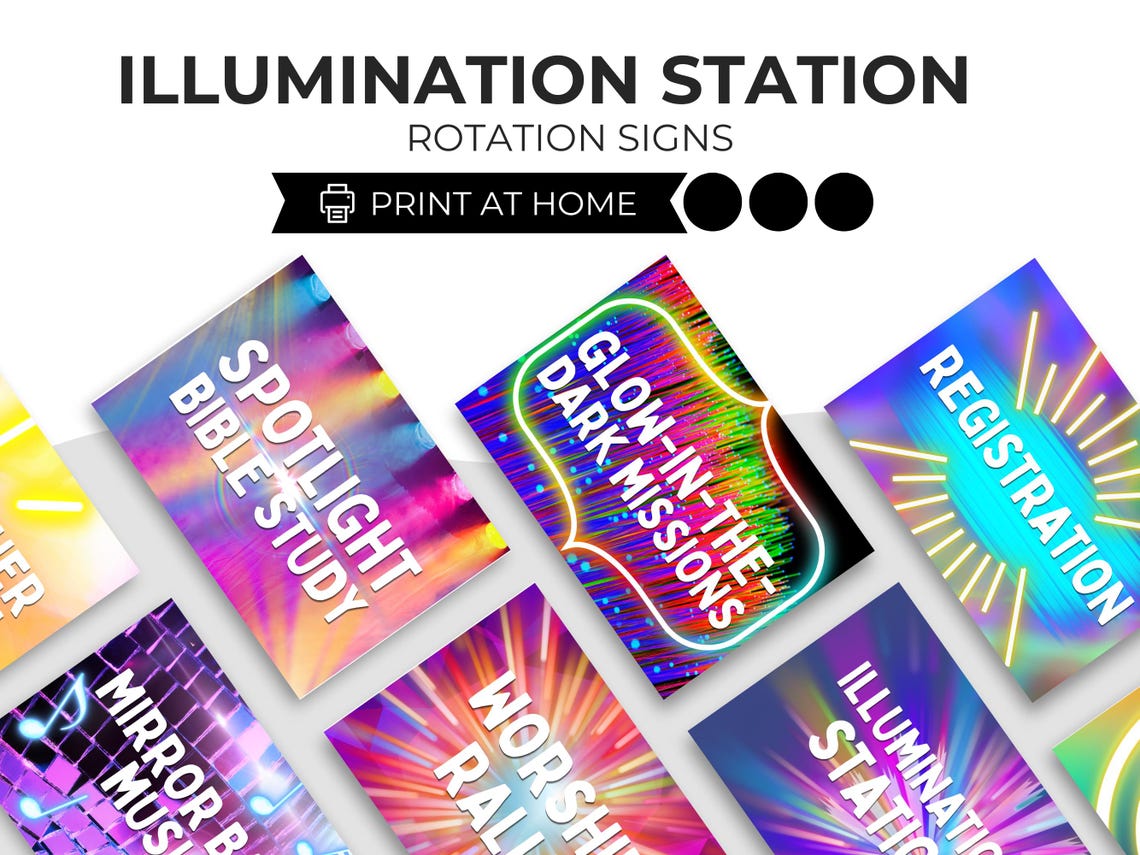VBS 2026 Rotation Signs Canva Template | Illumination Station Station ...