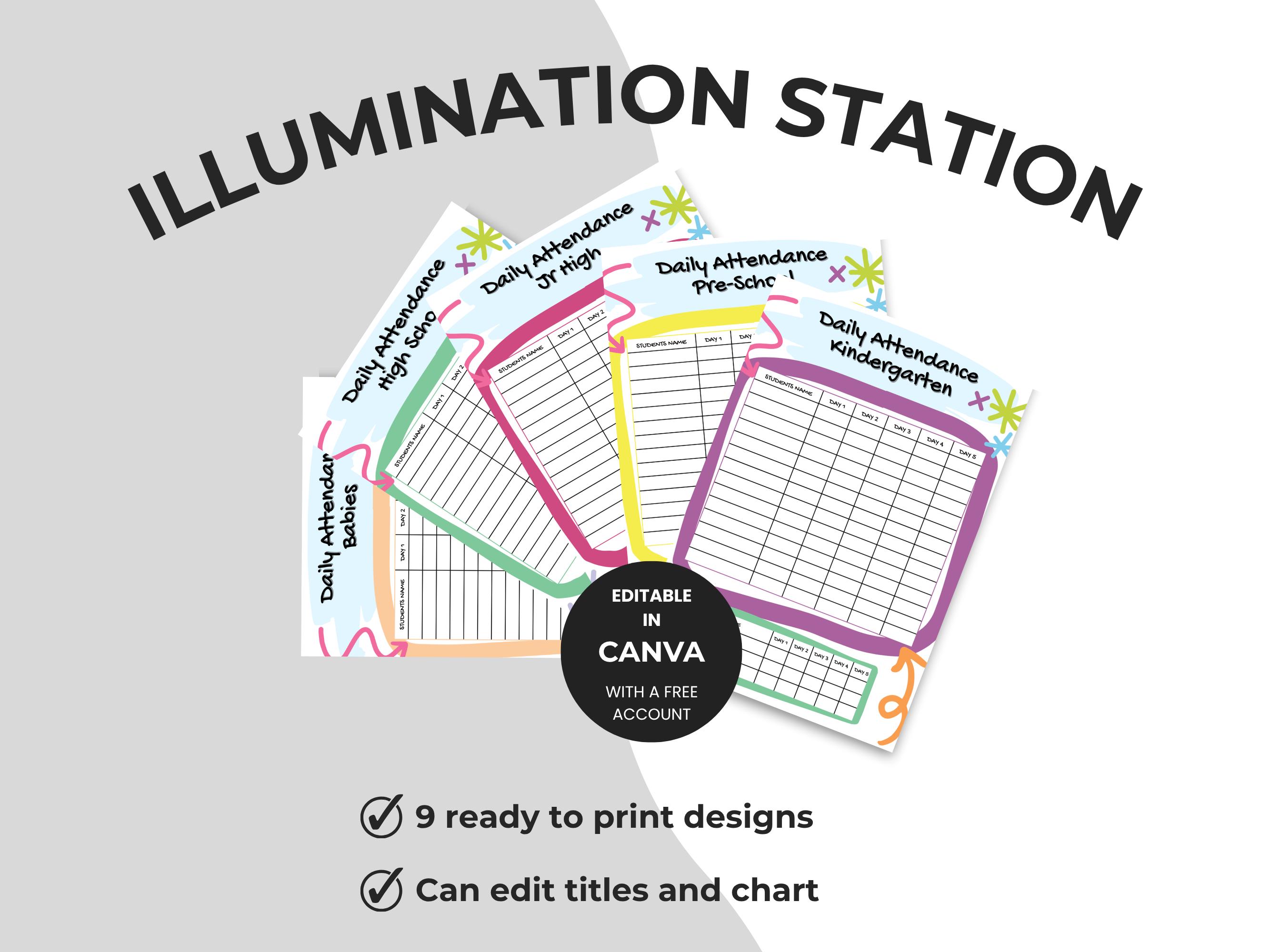 Vbs Layout Editable VBS 2026 Attendance Sheets Canva Template | Vacation Bible School Daily ...