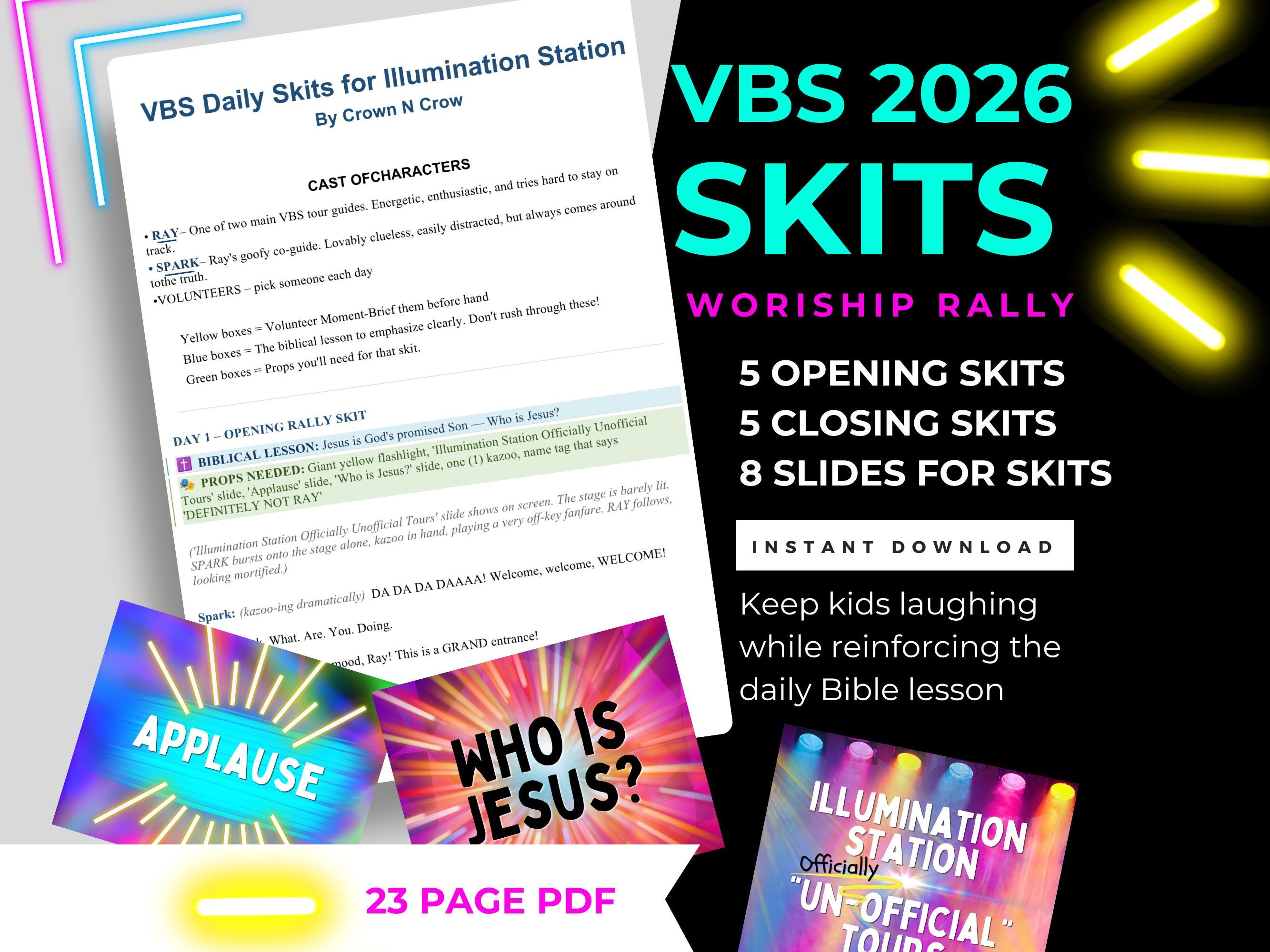 Vbs Scripts Format Illumination Station VBS Skits Bundle | 10 Funny/silly Opening ...