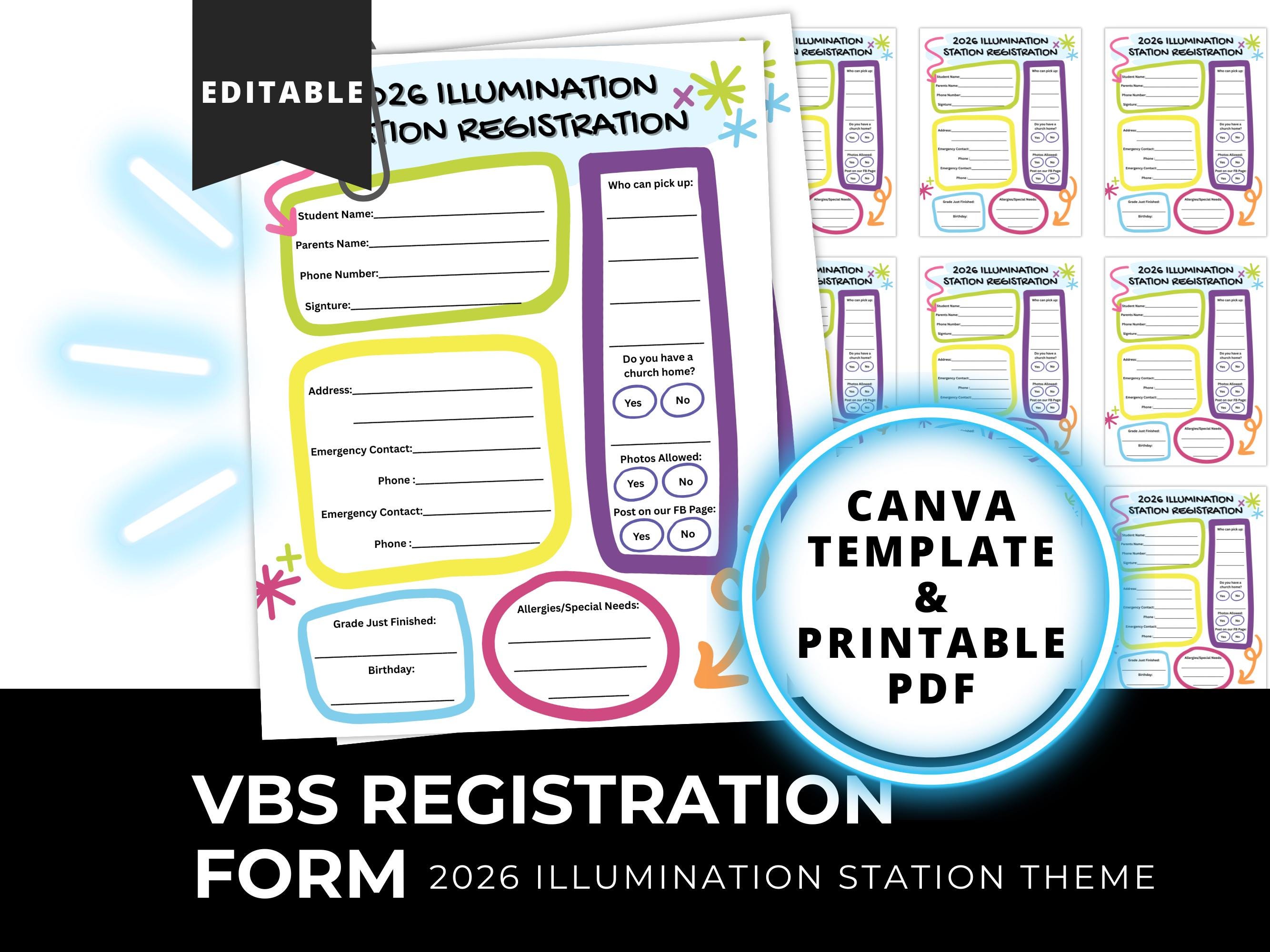 VBS 2026 Canva Bundle | Illumination Station Church Templates | Social ...