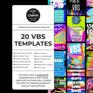 Vbs Layout Editable VBS 2026 Canva PRO Templates | Illumination Station Social Media Kit ...