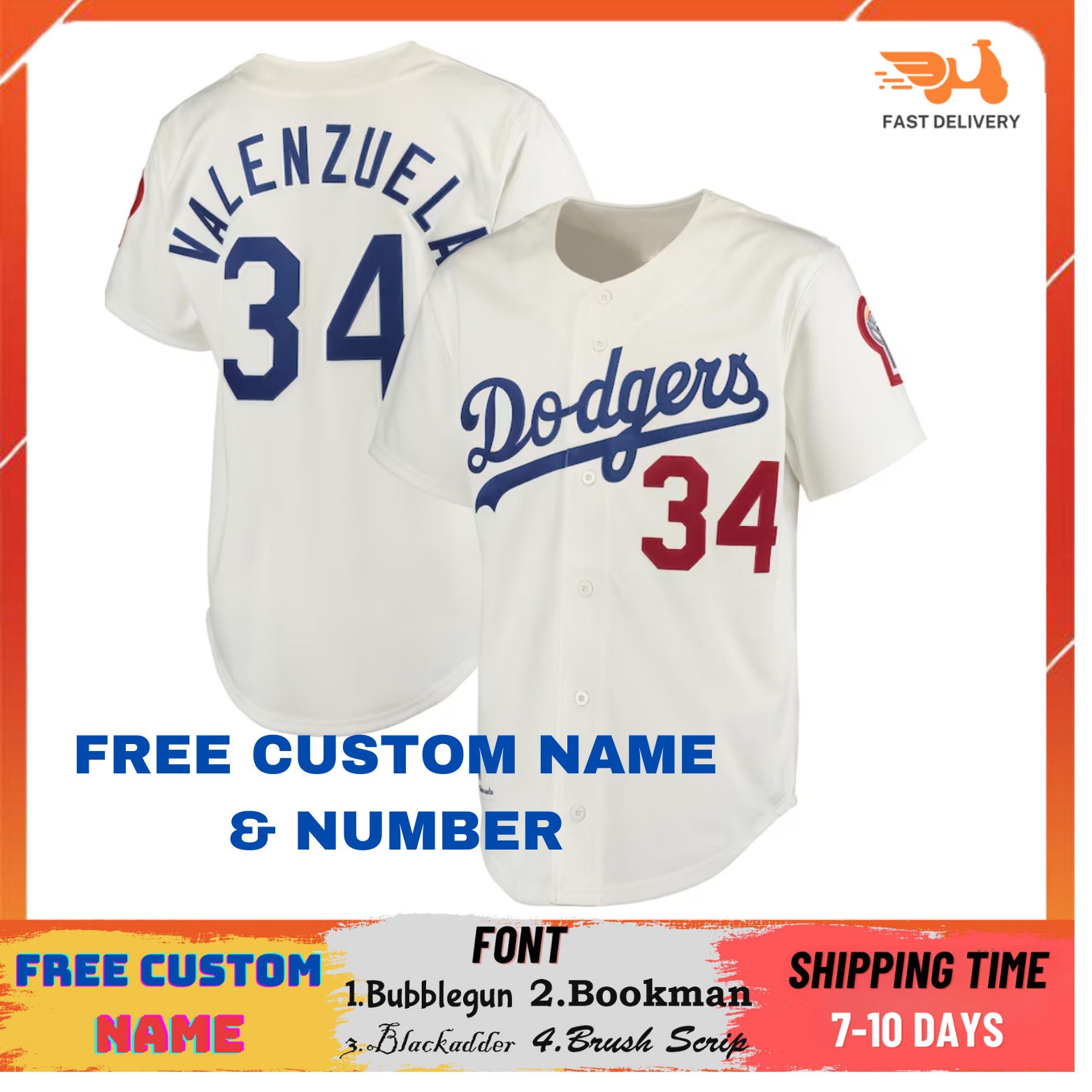 dodger jersey mens custom