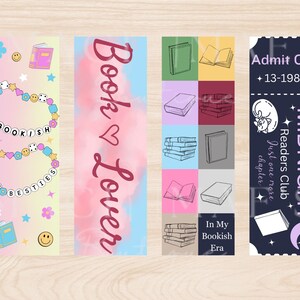 Printable Bookish Era Bookmark, Digital Printable Bookmarks, DIY Bookmark, Printable Bookmark, Bookish Gift, Book Lover Bookmark, Reader