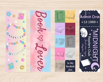 Printable Bookish Era Bookmark, Digital Printable Bookmarks, DIY Bookmark, Printable Bookmark, Bookish Gift, Book Lover Bookmark, Reader