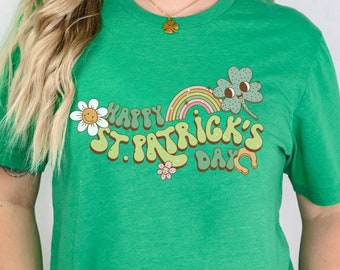 Cute Shamrock St. Patrick's Day Shirt, Retro Irish Shirt, Cute Luck Shirt, Shammrock Shirt, St Patricks Day Shirt for her, Lucky Irish shirt