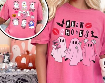 Mean Ghouls Ghost Funny Halloween Comfort Colors Oversized Shirt, Get in Loser Halloween Shirt, Burn Book Shirt, Wednesday We wear Pink