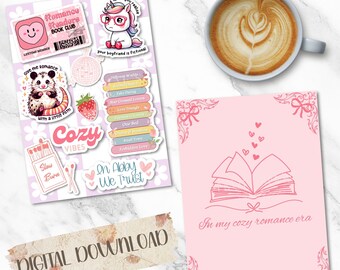 Romance Reader Kindle Insert for Clear Case, Printable Kindle Paperwhite Card, Kindle Accessories, Kindle Case Insert, Kindle Stickers
