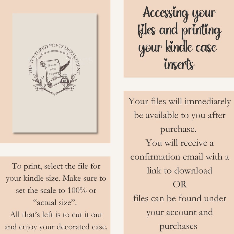 Kindle Insert for Clear Case, Printable Kindle Paperwhite Card, Kindle ...