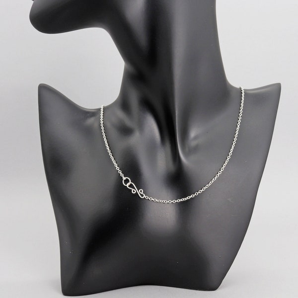 935 Sterling Argentium Silver Necklace, Custom-made S hook clasp, minimalist jewelry, versatile, USA made