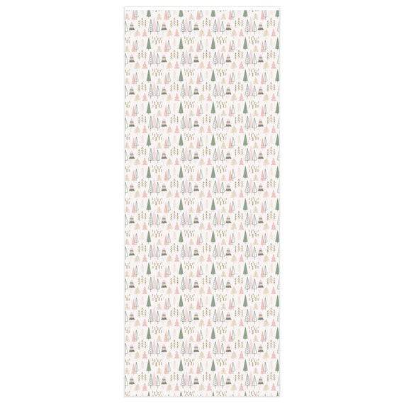 Blush, Sage, Winter Holiday Wrapping Paper, Christmas Wrapping Paper 