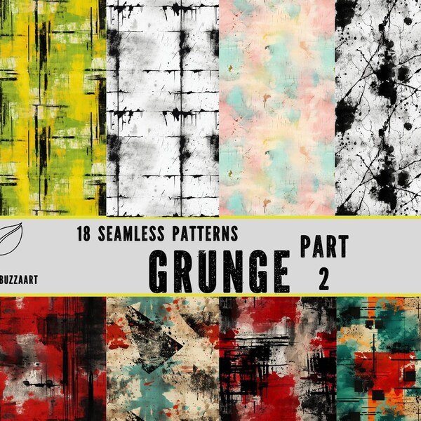 Grunge Seamless Pattern Vector | Grunge Aesthetic Fashion & Decor Grungem | Teil 2