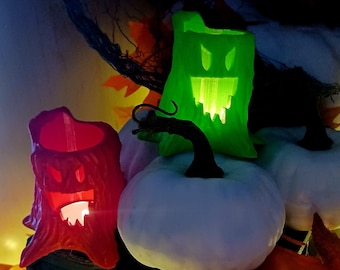 Tronco de árbol de Halloween / Vela de té / Decoración / Impresión 3D