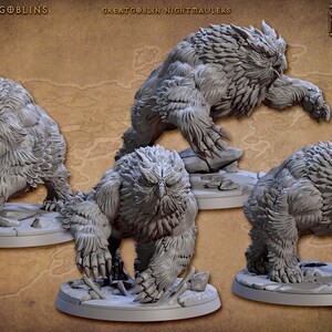 Nightmauler | The Bronzeclad Greatgoblins | Owl Bear | Beast | Cavalry | 28–32mm Resin | Tabletop RPG | D&D | Designed by Artisan Guild