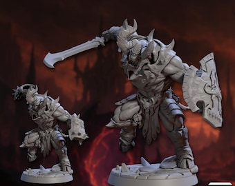 Devastadores Infernales / Legiones Infernales / Demonio / Humanoide / Resina de 28-32 mm / Juego de rol de mesa / D&D / Diseño de Artisan Guild