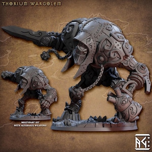 Thoriumkrigsgolem | Golem Simulacra | Episk boss | Krigssmide | Konstruktion | 28–32 mm harts | Bordsrollspel | D&D | Designad av Artisan Guild