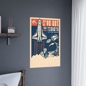 Biglietto per il poster dell'astronauta della Luna - Stampa.