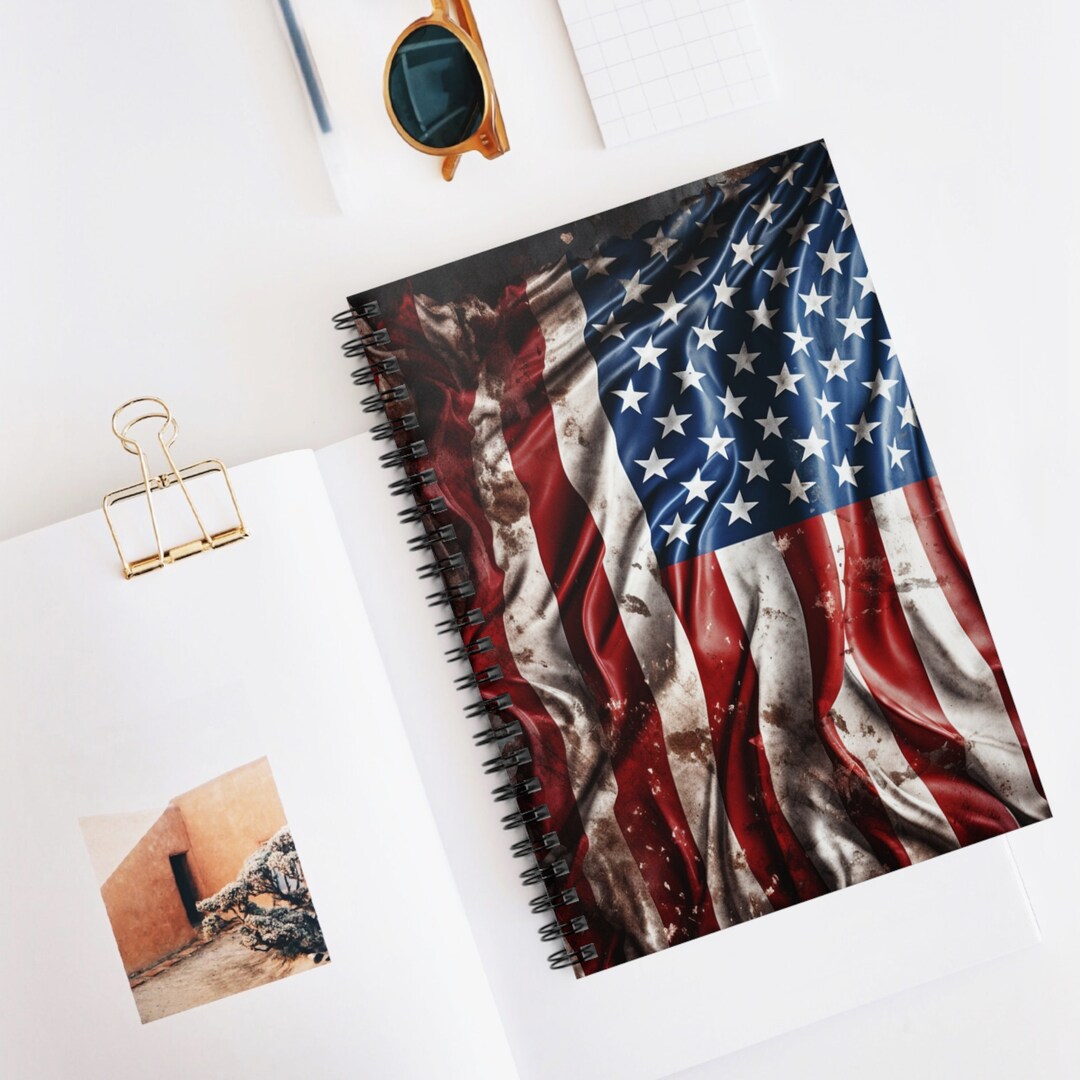American Flag Spiral Notebook School Supplies Study Material - Etsy