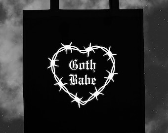 Bolso de mano de bebé gótico, bolso de mano espeluznante, bolsa de lona negra, regalos góticos, bolso de mano gótico, regalos espeluznantes, decoración de Halloween, decoración de murciélago, bolso vampiro