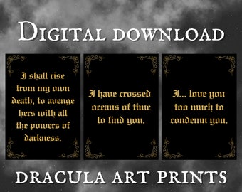 DIGITAL DOWNLOAD, Dracula art, Dracula quotes sign, Vampire movie poster, Vampire wall decor, Dracula poster, I have crossed oceans of time