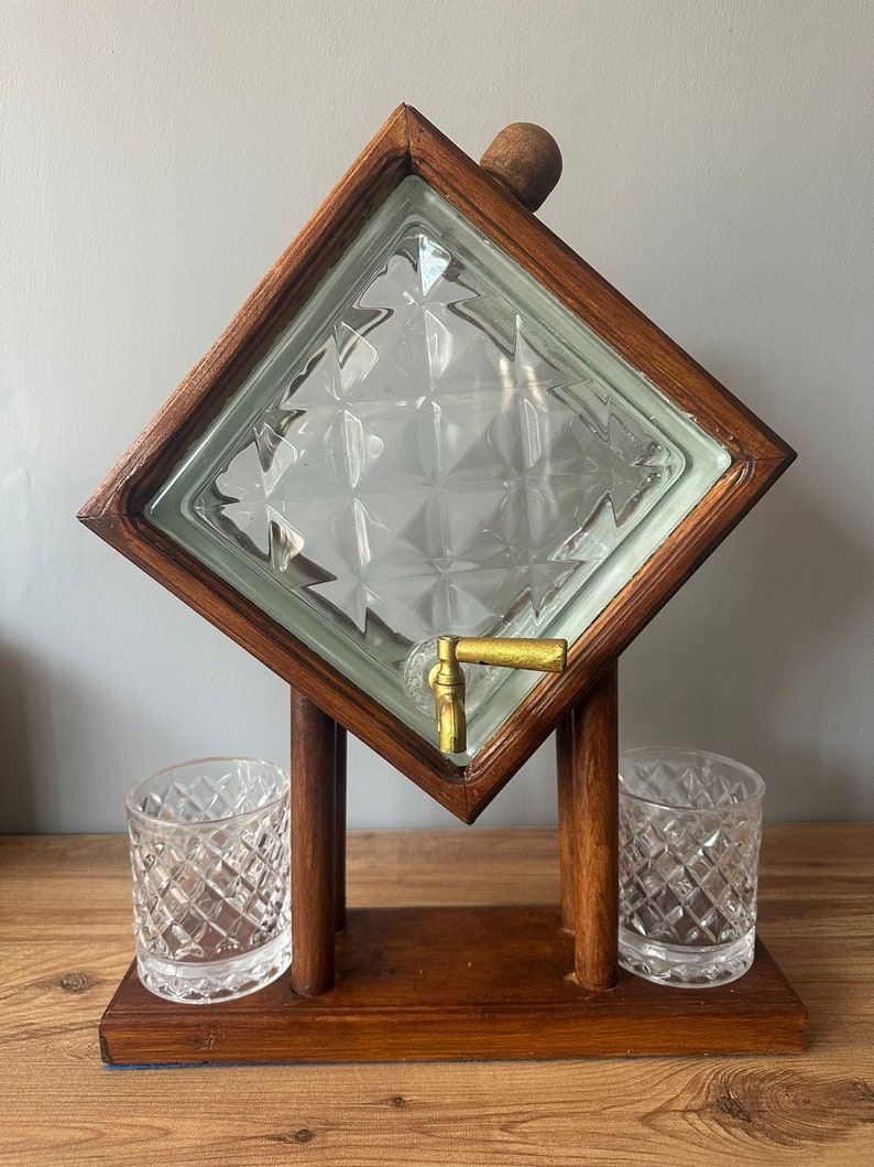 Wooden Whisky Dispenser, Home Bar, Bourbon Decanter , Drink Dispenser