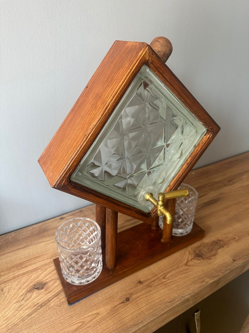 Wooden Whisky Dispenser, Home Bar, Bourbon Decanter , Drink Dispenser