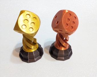 D6 Dice Trophy Ornament Gold Silver Copper Board Game Accessories (City 17)