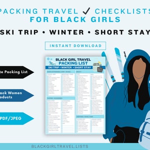 Packing Checklist Winter Ski Trip Black Girl Packing, The Ultimate Travel Packing List Curated for Black Girls: The Weekend Ski Trip Winter