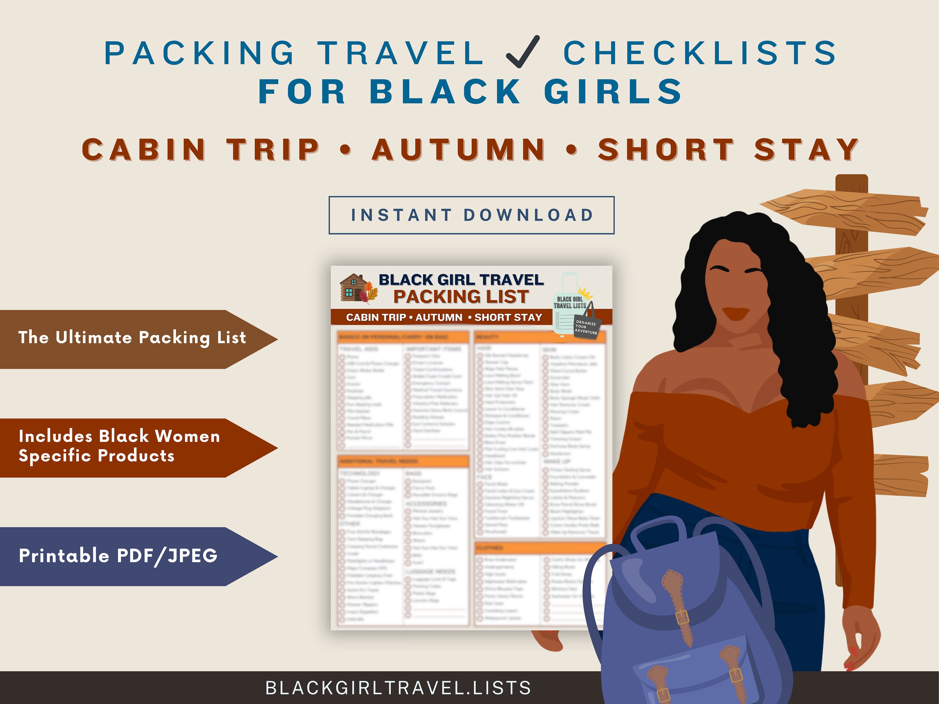 Printable Women's Travel Packing Checklist Packing Checklist