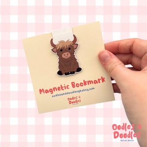 Highland Cow Magnetic Bookmark | Cute Book Lover Gift