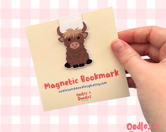Highland Cow Magnetic Bookmark | Cute Book Lover Gift