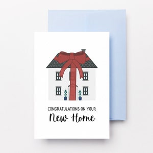 Nouvelle carte pour la maison | Carte de pendaison de crémaillère | Félicitations pour votre nouvelle maison | Carte 5x7 | Carte en soie de 350 g