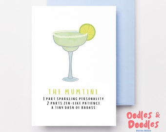 Mumtini Mother's Day Card | Cocktail Card | Card for Her | 5 by 7 card | Appreciation Card | Greeting Card