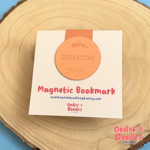 Digestive Biscuit Magnetic Bookmark: Bookworm Gift