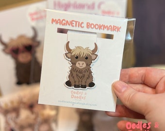 Highland Cow Magnetic Bookmark | Cute Gift | Gift | Birthday | Page Marker